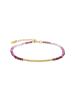 Luxenter Armband aus 925er Sterlingsilber und rosa Kristall mit 18k Gelbgold-Finish