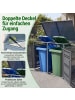 COSTWAY Mülltonnenbox 240L Metall Outdoor in Grau
