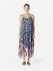 KOROSHI Langer Kleid mit bedruckten, spitzen Trägern in blau