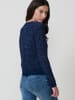 KOROSHI Damen Chenille Strick Herzen Jersey in blau