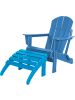 Aspero Aspero Gartenstuhl Adirondack mit Fußstütze in Blau