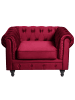 Beliani Sessel CHESTERFIELD in Rot - (W) 110 x (H) 70 x (L) 75 cm