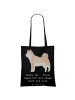 Mr. & Mrs. Panda Tote Bag Akita Inu Herz mit Spruch in Schwarz