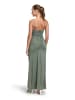 Vera Mont Abendkleid mit Wasserfallausschnitt in Dark Green/Grey