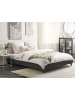 Beliani 2-tlg Doppelbett ROANNE in Grau/Braun