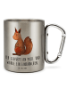 Mr. & Mrs. Panda Camping Becher Einhorn Glauben mit Spruch in Silber