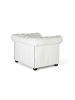 Giner y Colomer Einsitziger Chester-Sessel mit Naturlederbezug und weißem Finish in White