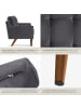 tectake Sofa Skagen, 135 x 76 x 85 cm, Samtoptik grau