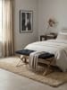 KADIMA DESIGN Samt Sitzbank im Chesterfield-Stil, Schwarz, robustes Metallgestell