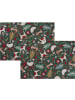 Erwin Müller Jacquard, Baumwollmischung, Gewebt, Gobelin Tischset 2er-Pack in grün