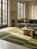 KADIMA DESIGN Teppich Wolle für Fußbodenheizung LUNAN modern Wohnzimmer Diele in Olivgrün