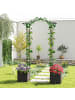 COSTWAY 2 in 1 Rosenbogen mit Blumenkasten in Schwarz