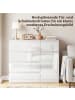 HOMCOM Sideboard-100L x 40B x 80H cm-Hochglanzweiß