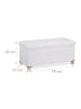 relaxdays Sitzbank in Weiß - (B)76 x (H)35 x (T)37 cm