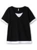 sheego 2-in-1-Shirt in schwarz-weiß