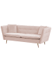 Beliani 3-tlg 3-Sitzer Sofa FREDERICA in Rosa/Gold