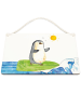 Mr. & Mrs. Panda Deko Schild Pinguin Surfer ohne Spruch in Weiß