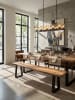 KADIMA DESIGN Esszimmerbank 140x40x45,5 cm Massivholz / Metall mit