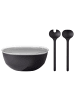 Mepal Servierschale mit Deckel & Salatbesteck Silueta in 5000 ml in Nordic Black