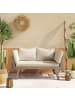ABRIHOME Gartensofa in Beige 2-Sitzer mit Liegefunktion klappbaren Armlehnen