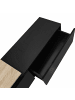 ABRIHOME Modernes TV Schrank Praktischer Stauraum mit Glasböden und LED, Schwarz
