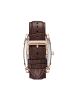 Heritor Valentin Lederarmbanduhr mit Datumsanzeige in Rose Gold/Brown