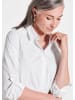 GOLDNER Bluse Weiße Damenbluse im längeren Schnitt in weiß