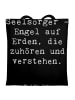 Mr. & Mrs. Panda Stoffbeutel Spruch Seelsorger Engel mit Spruch in Schwarz
