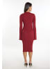 faina Damen Jersey Etuikleid in Weinrot