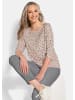 GOLDNER Halbarm Viskoseshirt im Allover-Design in beige / gemustert