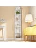 ABRIHOME Eckregal in Weiß 5 Ebenen MDF für Wohnzimmer