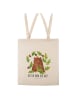 Mr. & Mrs. Panda Canvas Tasche Bär König mit Spruch in Creme