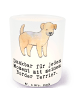 Mr. & Mrs. Panda Kerzenhalter Border Terrier Moment mit Spruch in Transparent