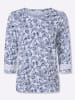 WITT WEIDEN 3/4-Arm-Shirt in weiß-bleu-bedruckt
