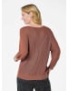 GOLDNER Kurzgröße:  Rippenpullover mit Fledermausärmeln in cognac