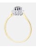 Diamant L'éternel Cluster-Ring aus 375 Gelbgold mit Diamant mit Saphir