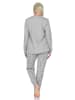 NORMANN Schlafanzug Pyjama langarm Sterne Optik - 88020 in grau