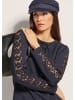 MADELEINE Stretch-Kleid mit Spitze und Strass in marine