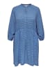 ONLY Carmakoma Gemustertes Langarm Kleid Plus Size Übergrößen Blusen Dress CARELVIRO in Blau