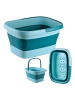 relaxdays Fußbadewanne in Türkisblau - (B)42,5 x (H)23 x (T)32,5 cm
