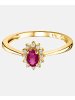 Diamant L'éternel Ring aus 375 Gelbgold mit 0.31 Karat Diamant mit Rubin
