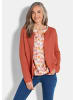 GOLDNER Cardigan aus Baumwolle, Rundhals in terrakotta