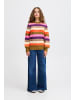 ICHI Strickpullover IHEDEN Loose fit in Green mix color stripe