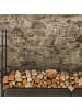 relaxdays Kaminholzregal in Schwarz - (B)245 x (H)122 x (T)40 cm