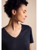 Street One 'T-Shirt in Leinenoptik' Marineblau
