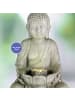 MARELIDA LED Brunnen Buddha Zierbrunnen H: 45cm in grau