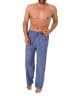 NORMANN Flanell Schlafanzug Hose kariert Baumwolle - 70220 in blau