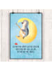 Mr. & Mrs. Panda Wandbild Pinguin Mond mit Spruch in Eisblau