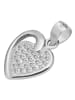Adeliás Damen Anhänger – Herzanhänger aus 925 Silber mit Zirkonia in silber