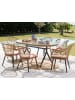 Beliani 13-tlg Gartentisch Set ALIANO in Beige/Naturfarben/Schwarz